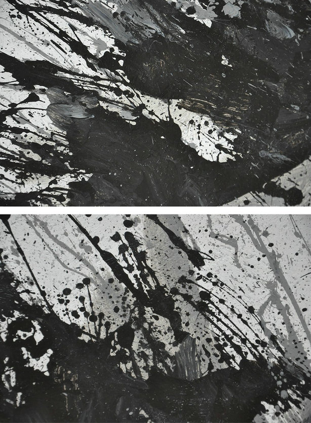 Large Abstract Painting,Hand-Painted Black And White Minimal Painting On Canvas,Big Art Canvas